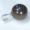 Silver Opal Ball Pendant Side View