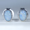 Natural Australian Boulder Opal Silver Studs