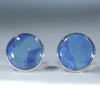 Natural Australian Boulder Opal Silver Stud Earrings