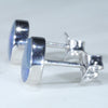 Silver Opal Studs Side View