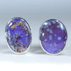 Natural Australian Boulder Opal Silver Sud Earrings