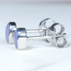 Silver Opal Studs Side View