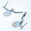 Silver Opal Huggie Earrings Open