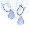 Gorgeous Opal Silver Huggie Drop Earrings