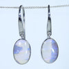 Natural Australian Boulder Opal Silver Drop Earrings