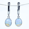 Natural Australian Boulder Opal Silver Huggie Earrings