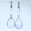 Natural Australian Boulder Opal Silver Drop Earrings