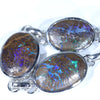 Australian Boulder Opal Matrix Silver Bracelet 18cm - 22cm Code  CC11