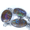 Australian Boulder Opal Matrix Silver Bracelet 18cm - 22cm Code  CC11
