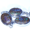 Australian Boulder Opal Matrix Silver Bracelet 18cm - 22cm Code  CC11