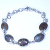 Australian Boulder Opal Matrix Silver Bracelet 18cm - 22cm Code  CC11