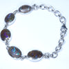 Australian Boulder Opal Matrix Silver Bracelet 18cm - 22cm Code  CC11