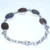 Australian Boulder Opal Matrix Silver Bracelet 18cm - 22cm Code  CC11