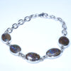 Australian Boulder Opal Matrix Silver Bracelet 18cm - 22cm Code  CC11