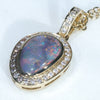 18k Gold - Solid Lightning Ridge Black Opal - Natural Diamonds