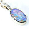 10k Gold - Solid Queensland Boulder Opal - Natural Diamonds