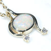10k Gold - Solid Queensland Boulder Opal - Natural Diamonds