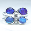 Natural Australian Boulder Opal White Gold and Diamond  Ring