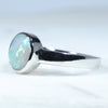 14k White Gold - Solid Cobber Pedy Crystal Dark Opal