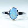 Natural Australian Boulder Opal White Gold Ring