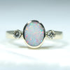Natural Australian Gold Opal Gold and Diamond Ring 