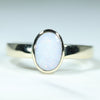 Natural Australian Coober Pedy White Opal Gold Ring