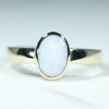 Natural Australian Coober Pedy White Opal Gold Ring
