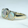 10k Gold - 3 Solid Crystal Opals - Natural Diamonds