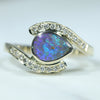 Natural Auatralian Boulder Opal Gold and Diamond Ring