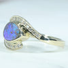 10k Gold - Solid Queensland Boulder Opal - Natural Diamonds
