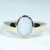 Natural Australian White Opal Gold Ring