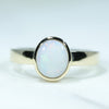 Natural Australian White Opal Gold Ring