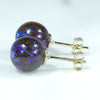 Gold Opal Studs Side View