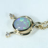 Gold Opal Pendant Side View