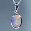 Natural Australian Boulder Opal Silver Pendant