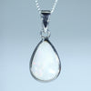Natural Australian White Opal Silver Pendant