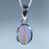 Natural Australian Boulder Opal Silver Pendant