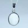 Natural Australian White Opal Silver Pendant