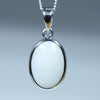 Natural Australian White Opal Silver Pendant