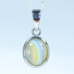 Natural Australian Boulder Opal Silver Pendant 