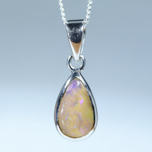 Natural Australian Boulder Opal Silver Pendant