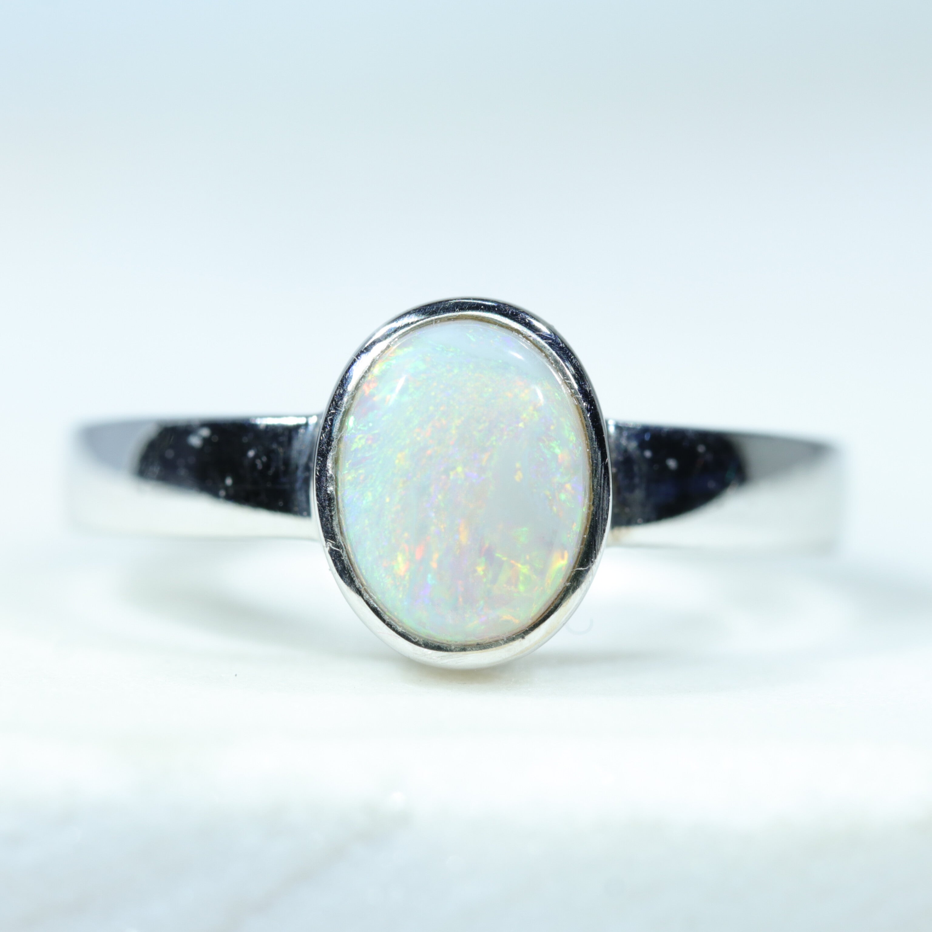 Bague Opale Lightning Ridge Australie - Argent 999 - Taille 54 - Neuf Avec étiquettes