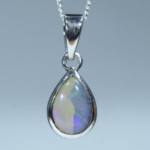 Natural Australian Boulder Opal Silver Pendant