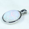 Coober Pedy White Opal Silver Pendant with Silver Chain (13mm x 10mm)  Code - FF143