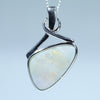 Natural Australian Coober Pedy Dark Opal Silver Pendant