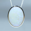 Natural Australian Coober Pedy Dark Opal Silver Pendant