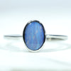 Natural Australian Boulder Opal Silver Ring