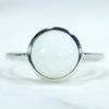 Natural Australian White Opal Silver Ring