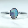 Natural Australian Boulder Opal Silver Ring