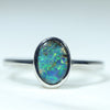 Natural Australian Boulder Opal Silver Ring